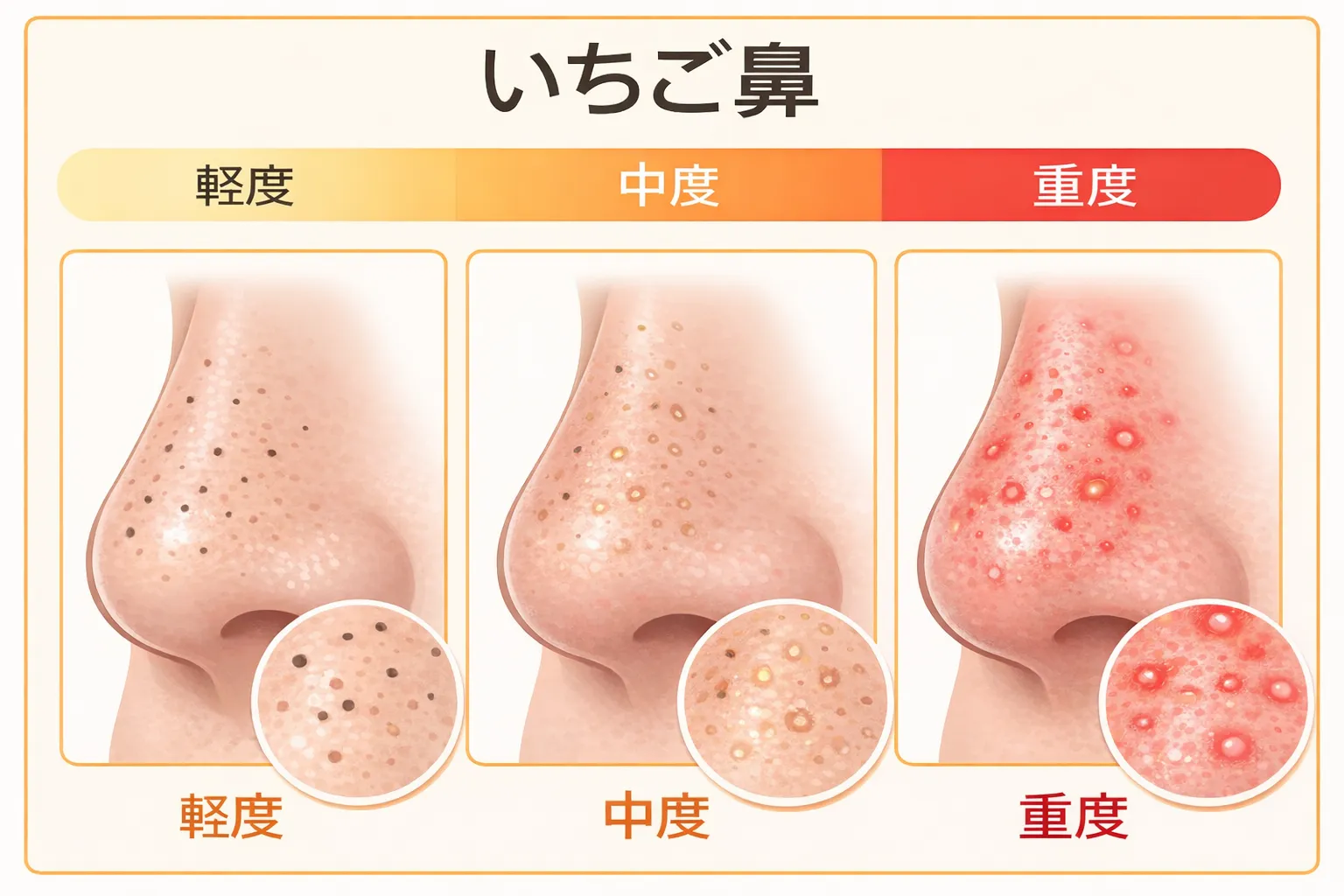いちご鼻症状比較